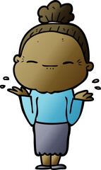 cartoon peaceful old woman