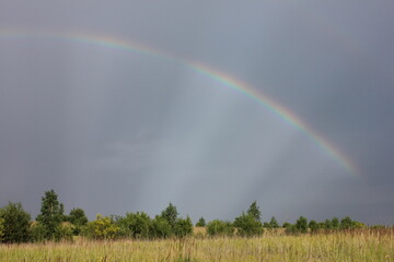 rainbow over the field