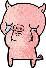 cartoon pig crying