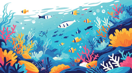 Naklejka na ściany i meble Reef vector image available in portfolio 2d flat ca