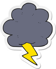 sticker of a cartoon thundercloud