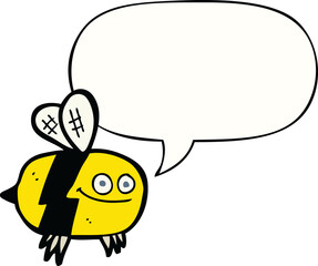 cartoon bee with speech bubble