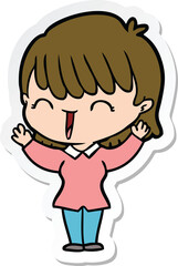 sticker of a cartoon woman