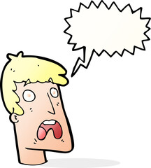 cartoon shocked man with speech bubble