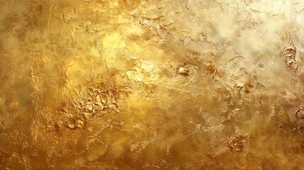 Golden decorative texture of plaster wall.
