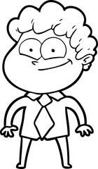 cartoon happy man