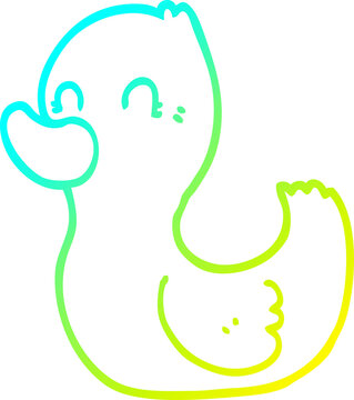 recommend clip art: cold gradient line drawing of a cartoon duck