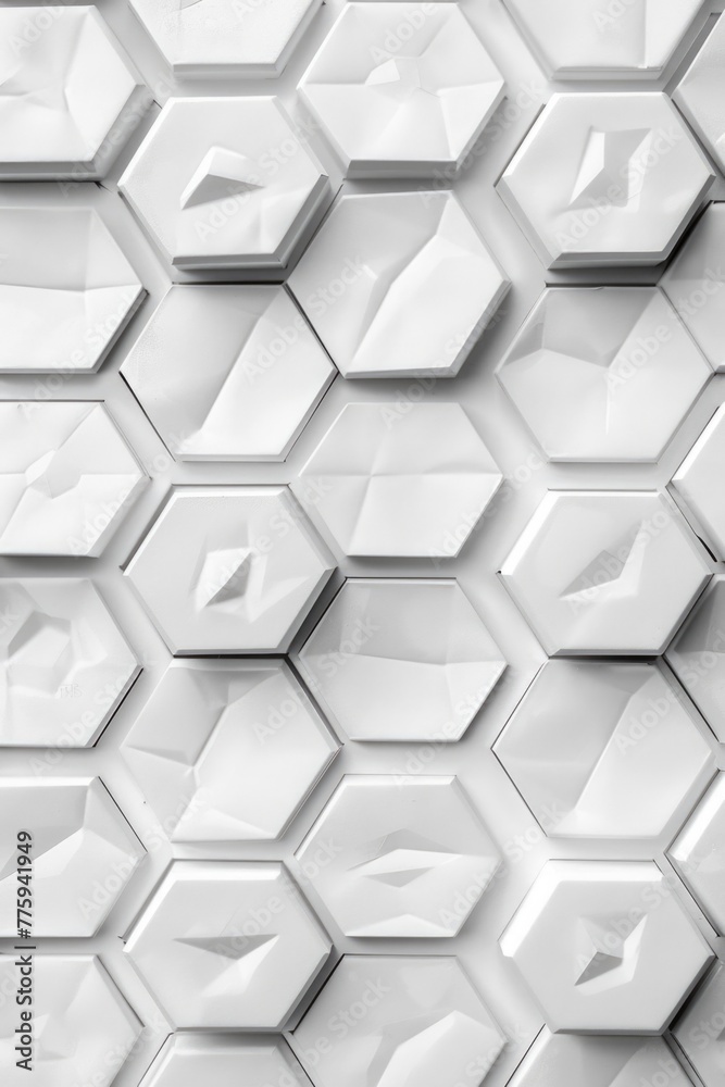 Poster Detailed view of hexagon wall texture, suitable for background use