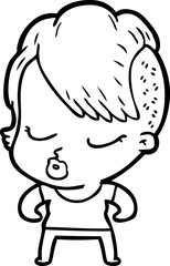 cartoon pretty hipster girl