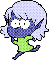 cartoon elf girl staring