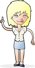 cartoon woman with idea