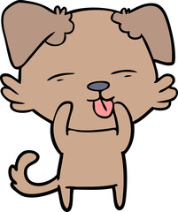 cartoon dog sticking out tongue
