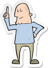 sticker of a cartoon man pointing finger