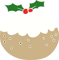 flat color style cartoon christmas pudding