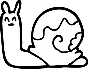 line drawing cartoon snail