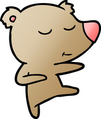 happy cartoon bear dancing