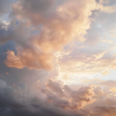 Fototapeta premium Cloudy sky dramatic sunset moody atmospheric