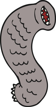 cartoon doodle hungry leech