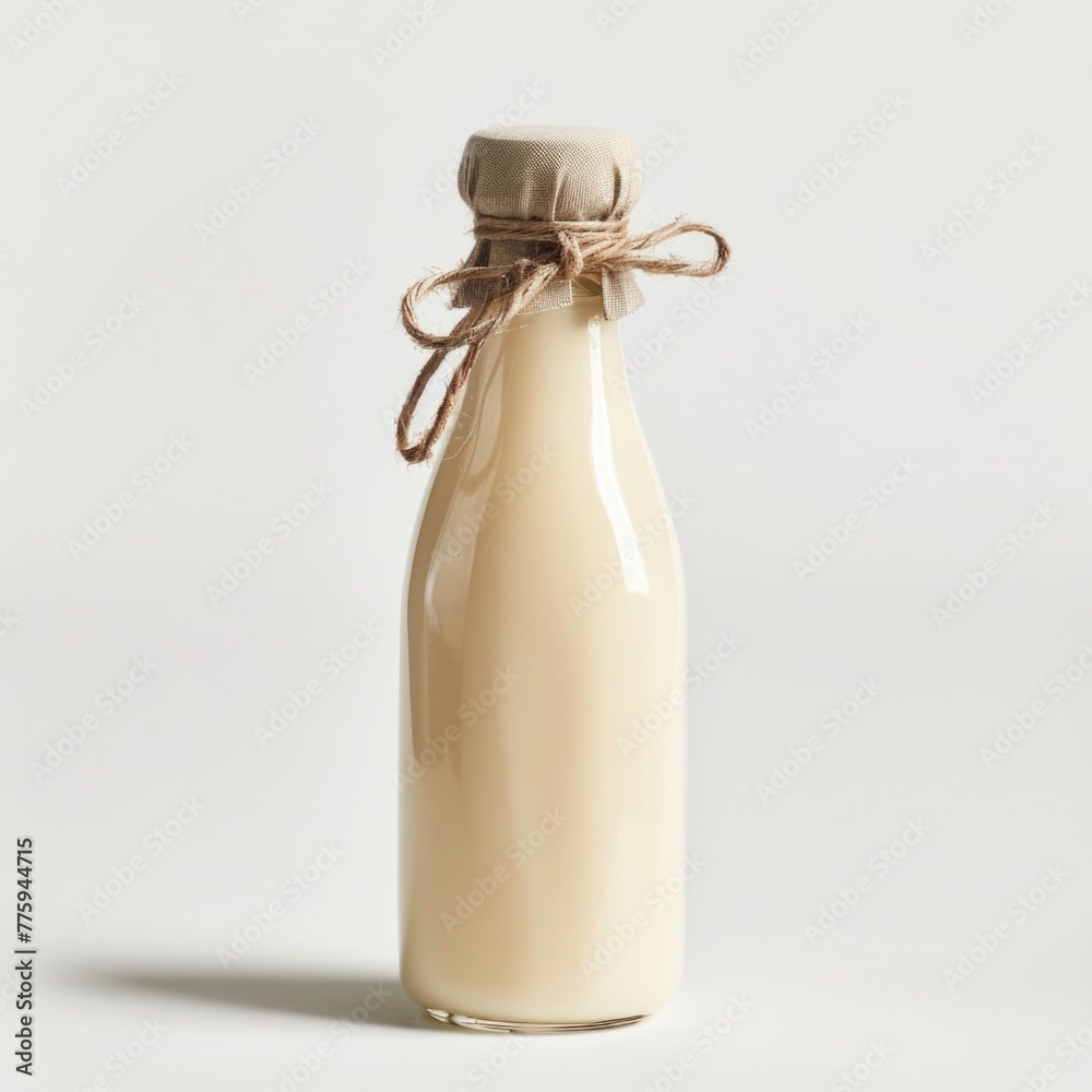 Poster a bottle of milk with a rope around it, suitable for various concepts