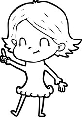 Obraz premium cartoon friendly girl