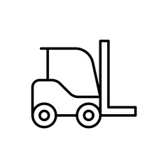 Forklift outline icons, minimalist vector illustration ,simple transparent graphic element .Isolated on white background