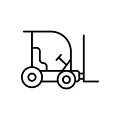 Forklift outline icons, minimalist vector illustration ,simple transparent graphic element .Isolated on white background