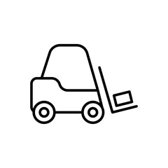 Forklift outline icons, minimalist vector illustration ,simple transparent graphic element .Isolated on white background