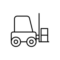 Forklift outline icons, minimalist vector illustration ,simple transparent graphic element .Isolated on white background