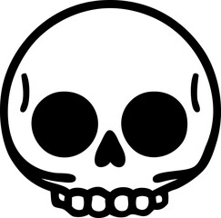 tattoo in black line style of a skull