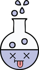 cute cartoon of a test tube