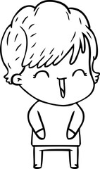 cartoon laughing woman