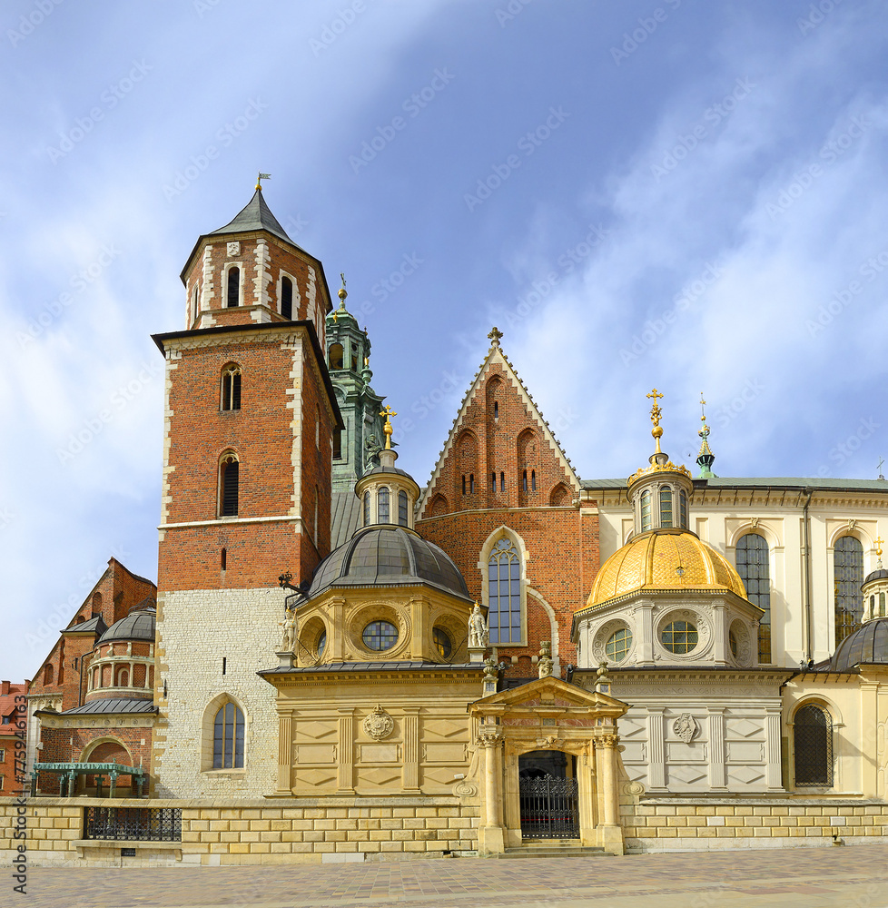 Wall mural wawel cathedral in krakow, poland. krakow is unesco world heritage site