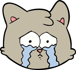crying cartoon cat face