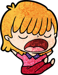 cartoon woman talking loudly