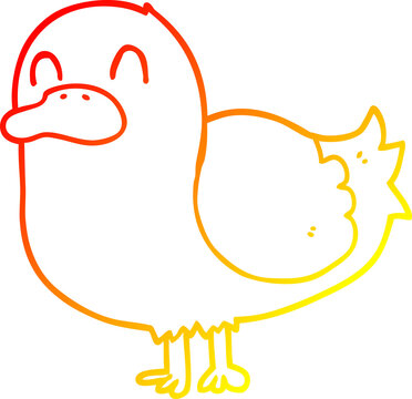 recommend clip art: warm gradient line drawing of a cartoon duck