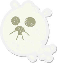cute frightened ghost grunge sticker
