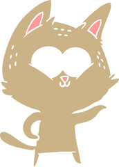 flat color style cartoon cat