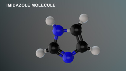 Imidazole Molecule structure 3d illustration