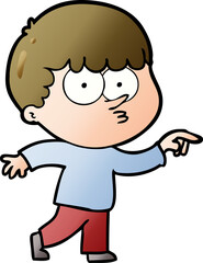 cartoon curious boy