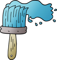 cartoon doodle paint brush