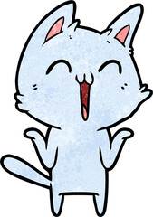 happy cartoon cat