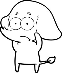 cartoon unsure elephant