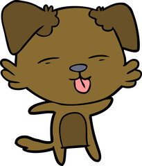 cartoon dog sticking out tongue