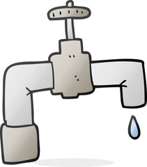 freehand drawn cartoon dripping faucet