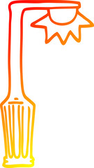 warm gradient line drawing of a cartoon lamp post