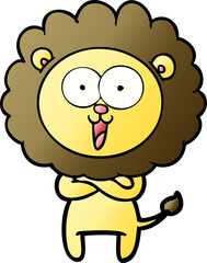 happy cartoon lion