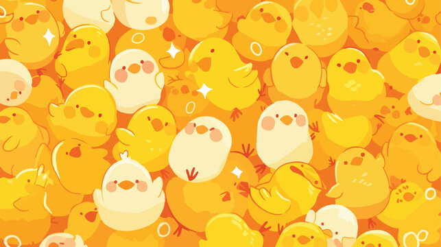 Seamless background design with little chicks illus