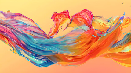 Abstract colorful splash 3d background - Ai Generated