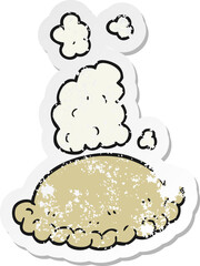 retro distressed sticker of a cartoon baked pasty