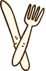 knife and fork doodle drawing